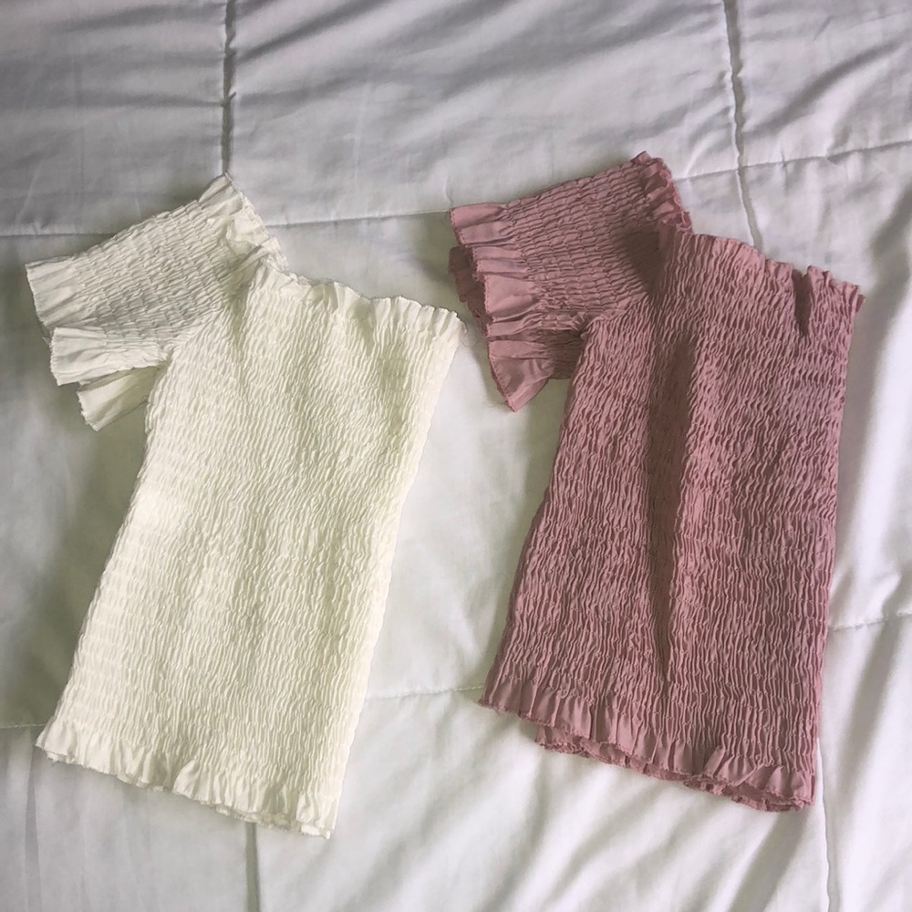 Smocked off the shoulder tops